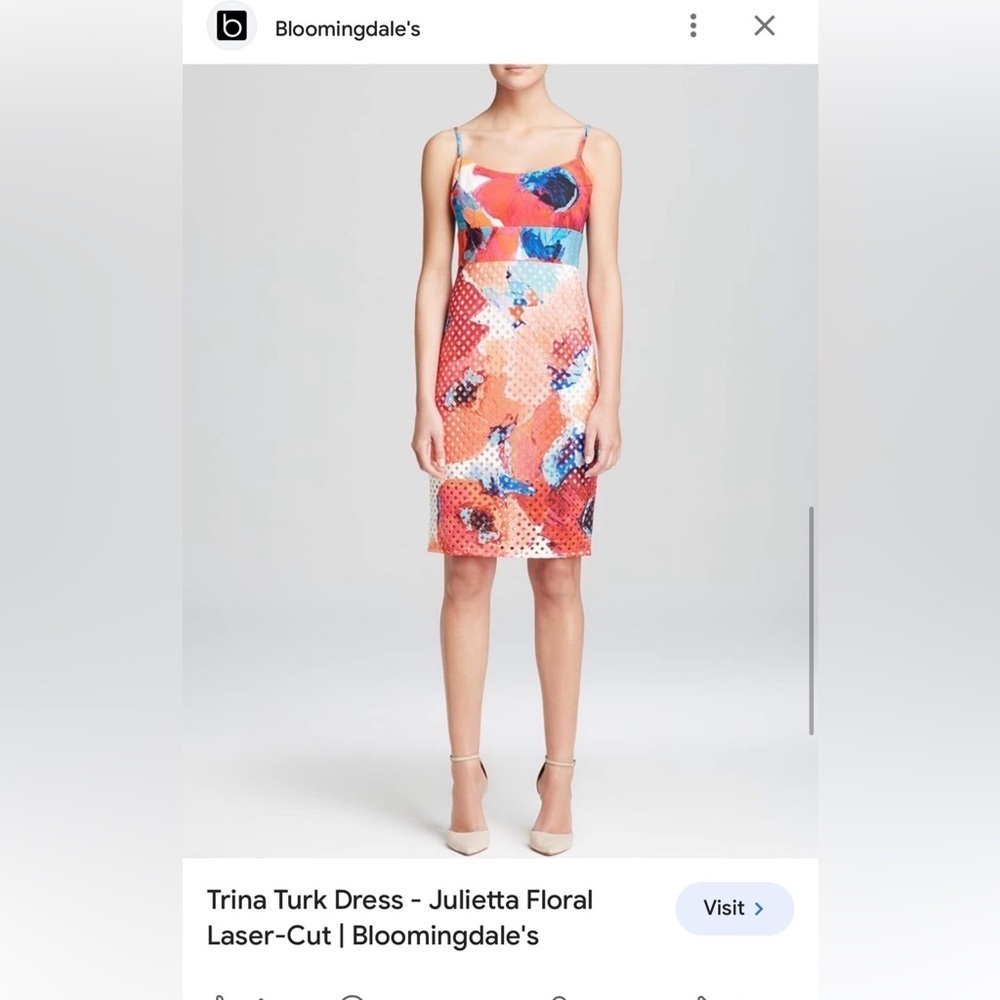 Trina Turk laser cut Julietta flower mart sheath mini dress size 0​​​